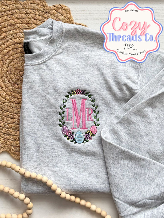 Easter Left Chest Monogram Crewneck
