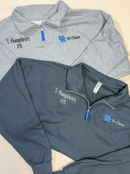 UK St. Claire Quarter Zips: Name + Credentials
