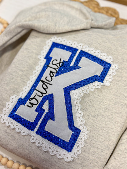 Lace "K" Wildcats 🐾 Crewneck