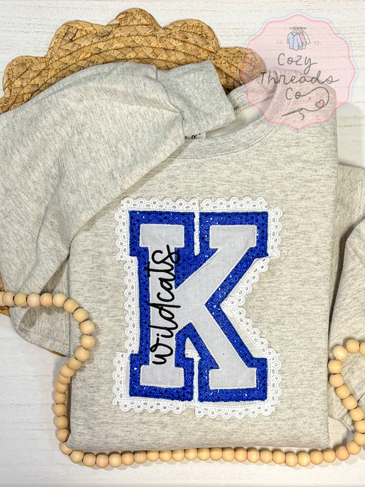 Lace "K" Wildcats 🐾 Crewneck