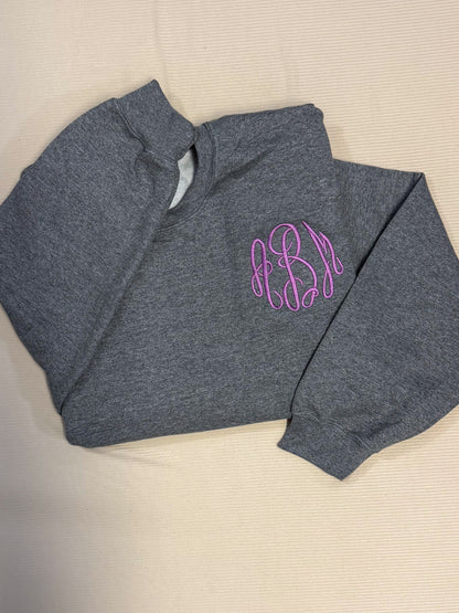 Left Chest Monogram Crewneck